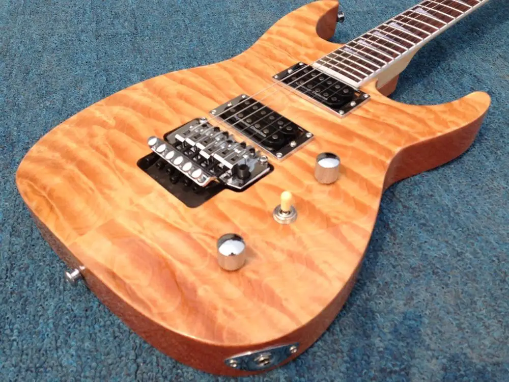 Натуральный цвет покрытая кленом гриф гитары ra красное дерево тело тремоло мост