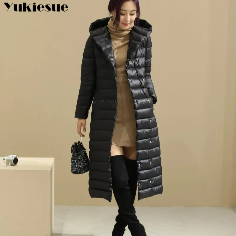 Зимние куртки для женщин 90% белый утиный пух парки пуховик женские пальто с