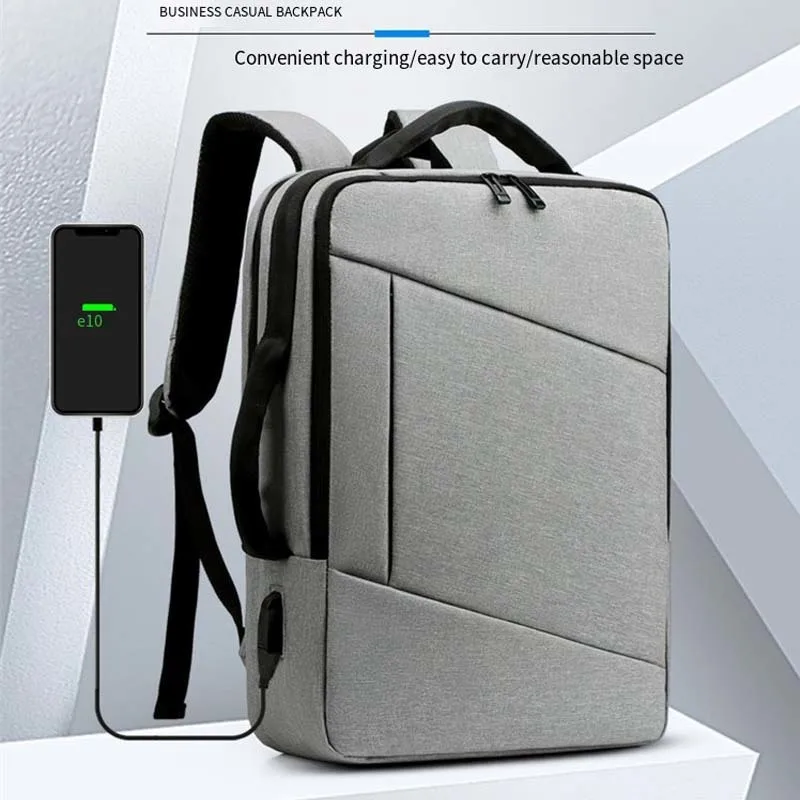 

Backpack For Men Waterproof Nylon Luxury Designer Backbag USB Charging Business Anti-theft Black Urban Bag For Laptop 15.6-inch