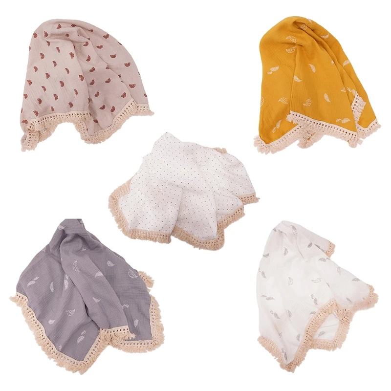 

Infants Muslin Swaddle Wrap Baby Tassel Receiving Blanket Newborn Sleeping Bag Print Bedding Quilt Pure Cotton Swaddling