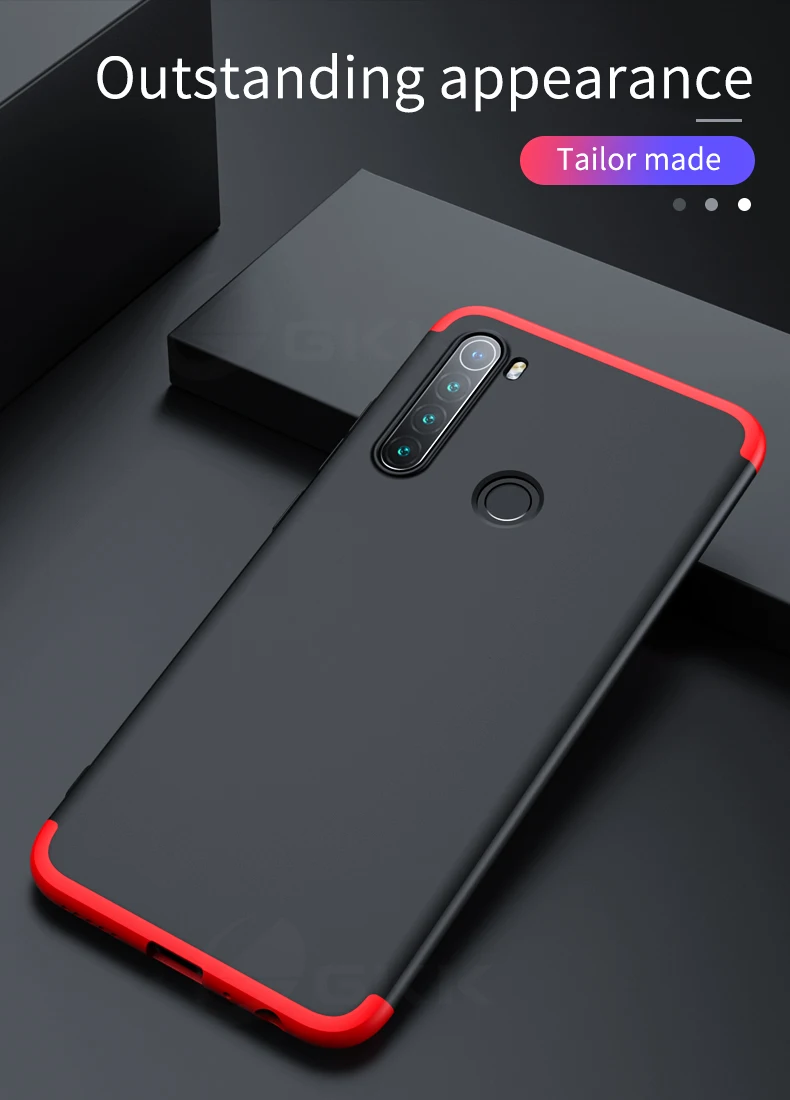 GKK Роскошный чехол для Xiaomi Redmi Note 8T 5 7 8 Pro полная защита противоударный 3 в 1 жесткий чехол для Xiaomi Redmi Note 8 Pro Чехол