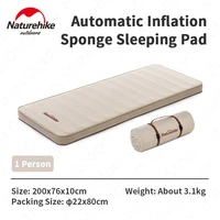 naturehike outdoor 10cm thicker sponge automatic inflation sleeping pad portable air mattress inflatable bed travel camping mat