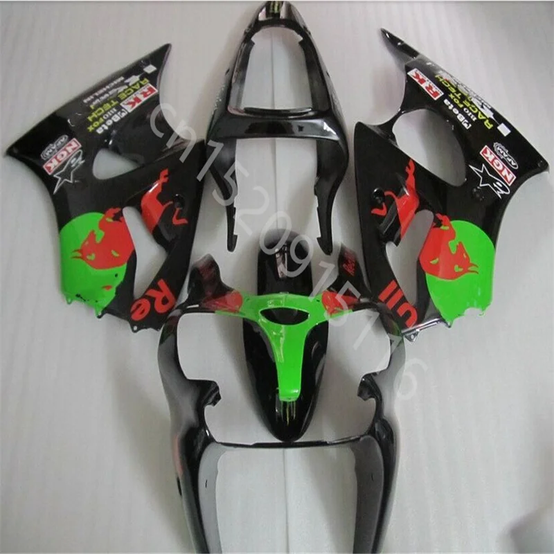

Комплект обтекателей для мотоцикла KAWASAKI Ninja 2000-2002 ZX6R ZX 6R 00 01 02, черный, зеленый, красный обтекатель для кузова