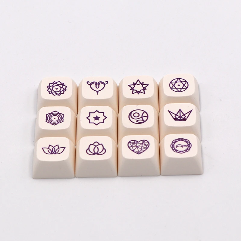 

12 keys/set Milk Purple Dye Sublimation PBT XDA keycap for mechanical keyboard with MX switches customized keyboard key caps