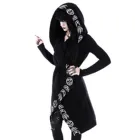 Осень 2021, черные толстовки большого размера в стиле Харадзюку, Женская винтажная Готическая толстовка, пальто на молнии, верхняя одежда, куртка женская 5xl