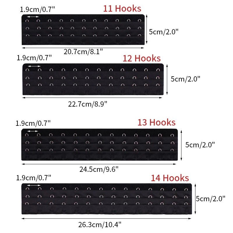 

Underwear Women Extender Elastic 3 Rows Hooks Bras Adjustable Belt Buckle Hook Extension Strap Clip Corset Girls Accessories