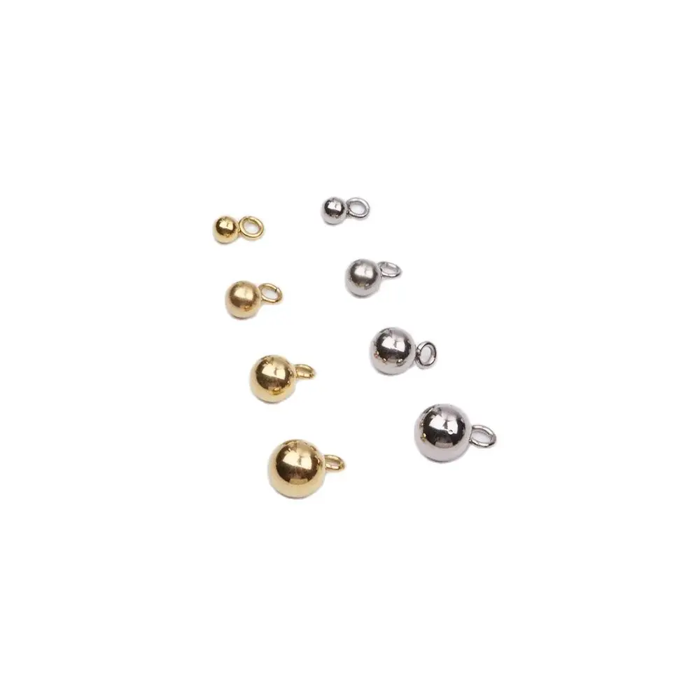 

10/30pcs 3/4/5/6MM Wholesell StainlessSteel Mini Ball Dangling Charms DIY Anklets Earrings Bracelets Unfading Colorless 2 Colors