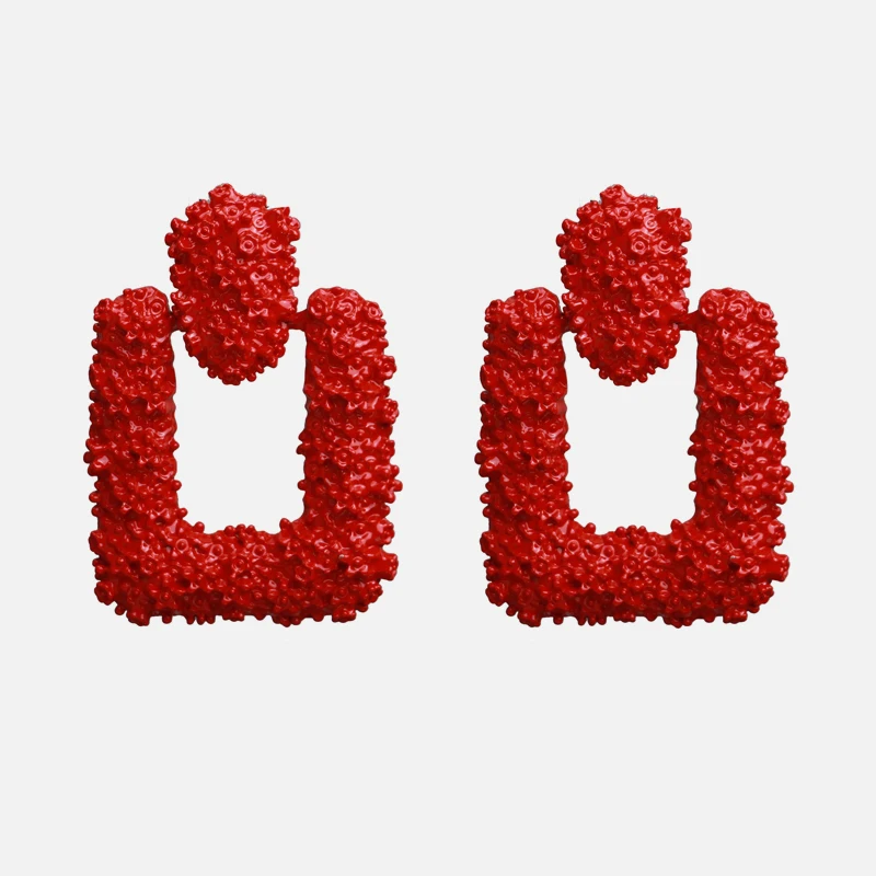 Серьги Ztech Boho в этническом стиле, большие красные подвески, серьги ручной работы с большими бусинами, массивные серьги, вечерние Висячие висячие серьги, рождественский подарок - Окраска металла: E1309