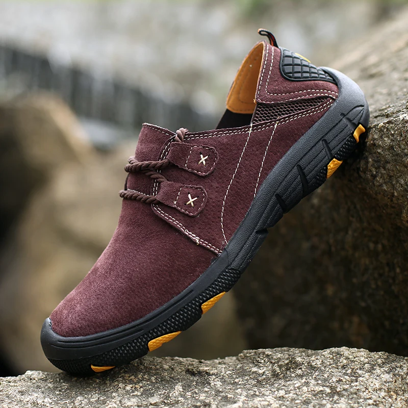 

New Spring Autumn Men's Casual Shoes Split Leather Suede Moccasins Loafers Breathable Driving Shoes Men Soft Bottom Men's Shoes