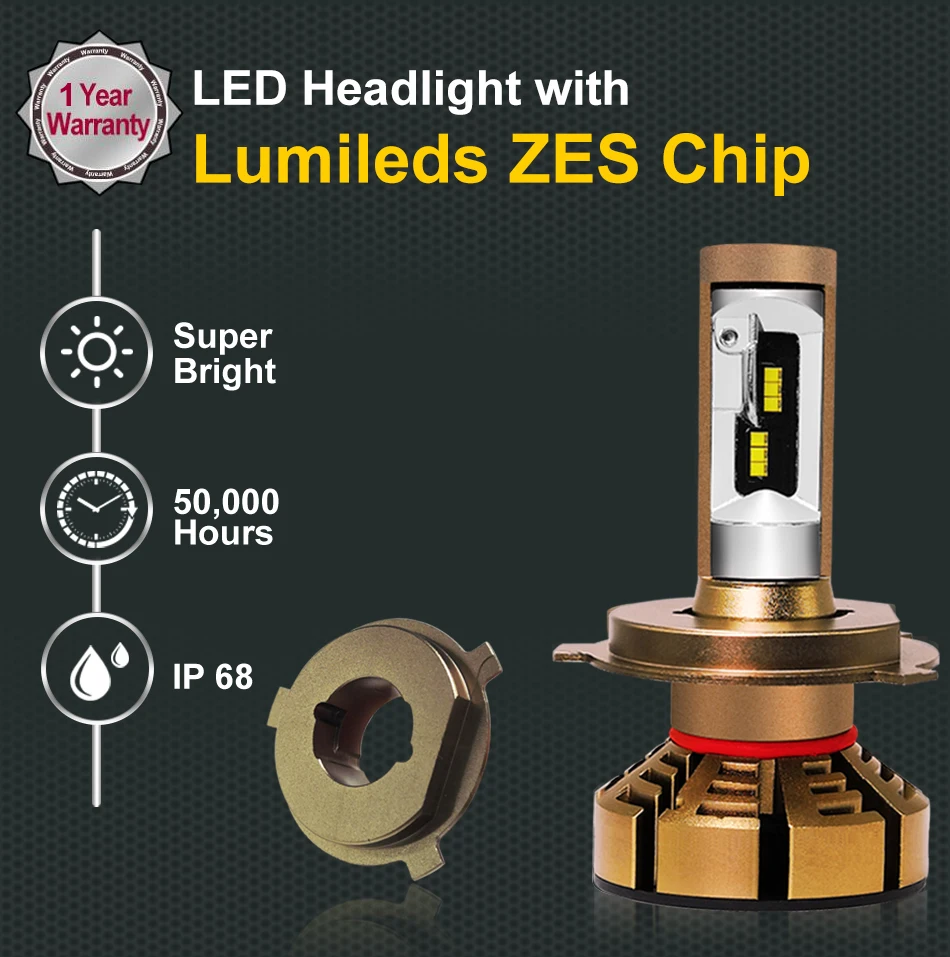 Roadsun H7 светодиодный H4 с Lumi светодиодный s Luxeon зэс чипов автомобилей головные фары лампы H1 светодиодный H11 H8 HB3 9005 HB4 9006 Авто Лампа 6000K 12V 12000LM