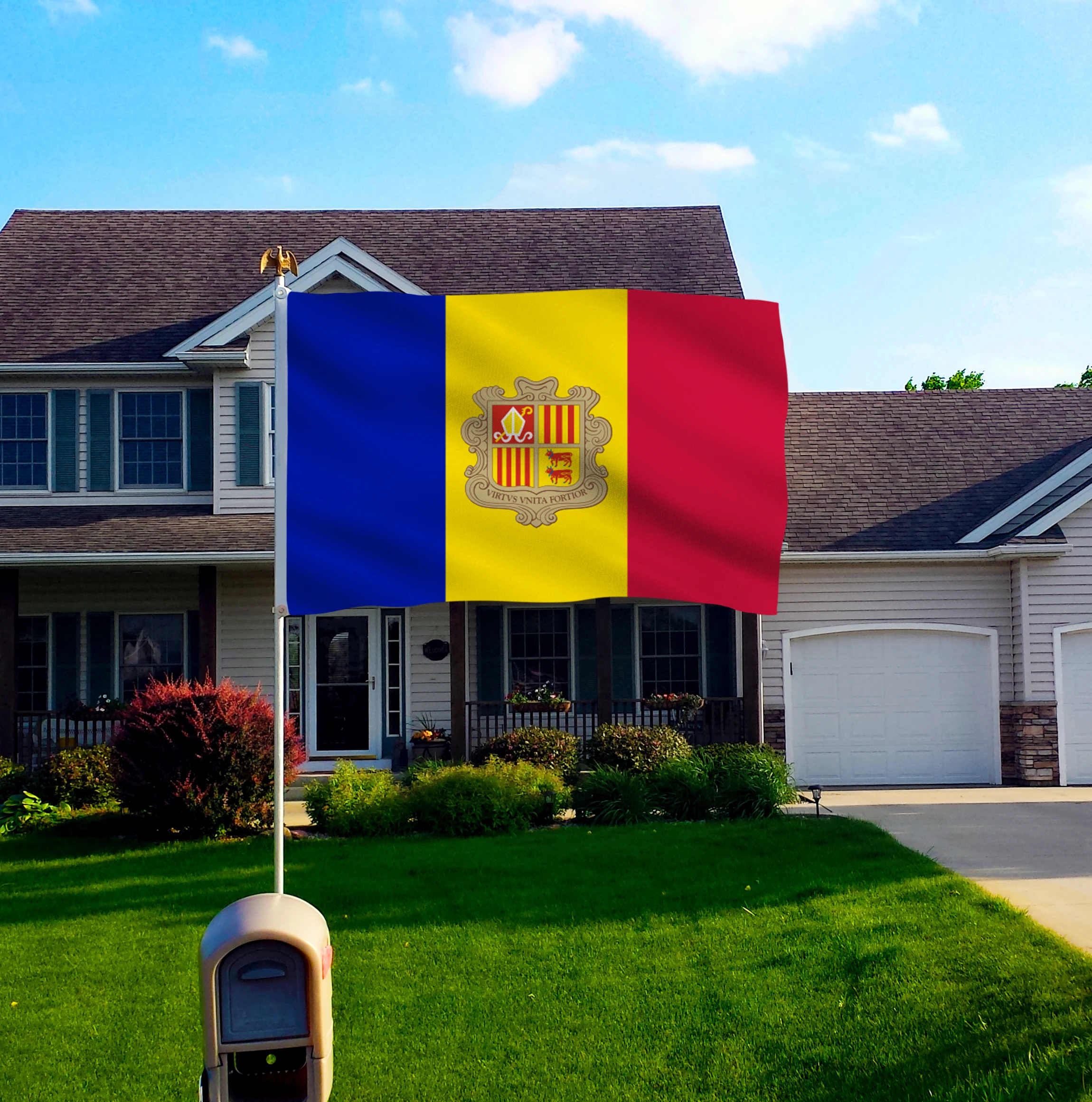 2018 Андорра (AD) флаг полиэстер 5*3 фута 150*90 см Высокое качество Вы можете добавить