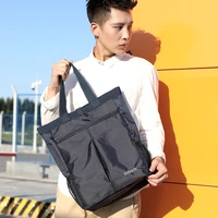 2020 waterproof nylon mens handbag large capacity lightweight man shoulder bag stylish casual high quality black