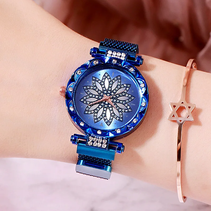 2019 montre femme Модные женские магнит на стальном браслете с часы свободного покроя