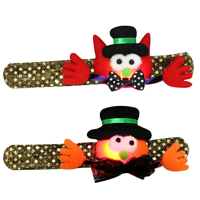 

Halloween Kids Trick Or Treat Party Pumpkin Bat Ghost Gifts Luminous Sequin Bracelet Happy Halloween Party Decor For Children