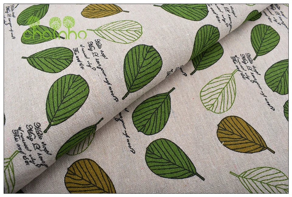 Chainho, серия Green Leaves, хлопковая льняная ткань с принтом для самостоятельного шитья и шитья дивана, скатерти, занавески, сумки, материал подушки