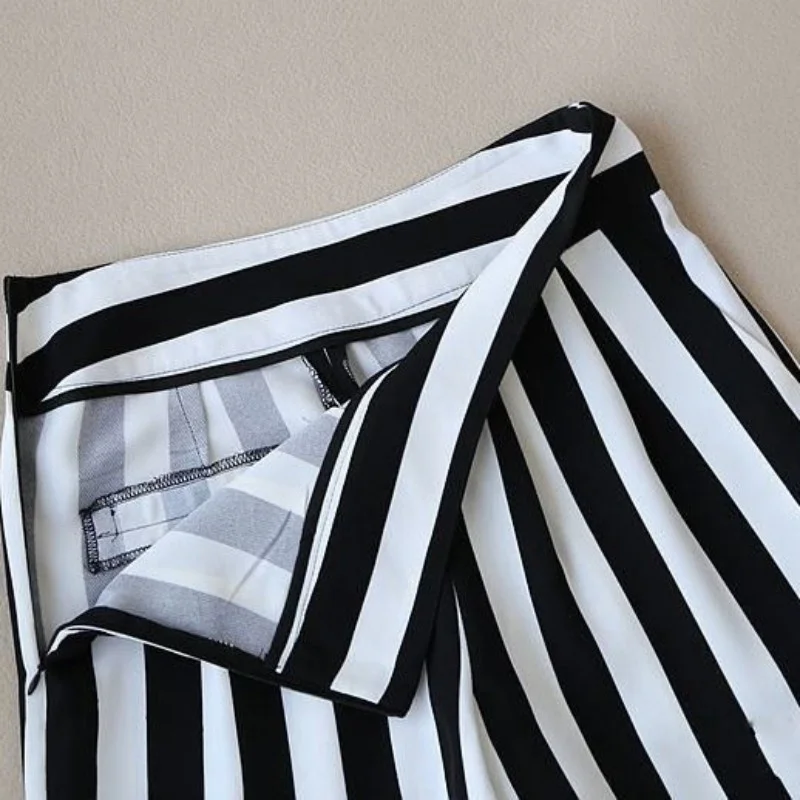 Брюки женские с завышенной талией свободные штаны широкими штанинами