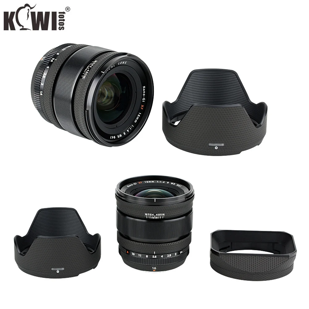 KIWIFOTOS Противоскользящий чехол для объектива и крышки защитный FUJIFILM XF 16 мм f/1 4 R WR