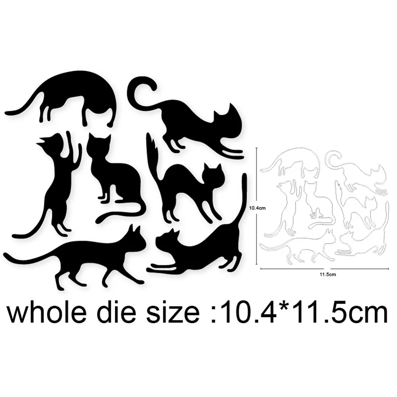 

7pcs Playing Game Cat Metal Cutting Dies Stencils For Scrapbooking dies DIY Craft Photo Cards Making Embossing Die Cuts 2020 New