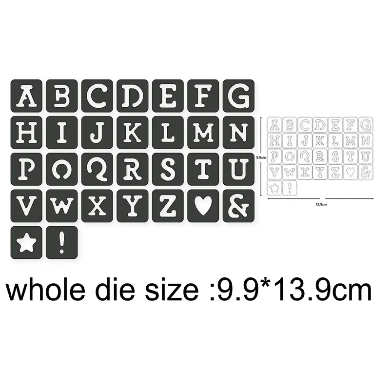 

Letters Alphabet Set Frame Metal Cutting Dies for DIY Scrapbooking Paper and Card Making Decorative Embossing Die Cut Craft dies