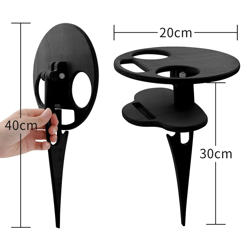 

Wooden Double Layer Portable Folding Picnic Outdoor Wine Table for Garden Porch Beach Snack Table Outdoor Party Picnic