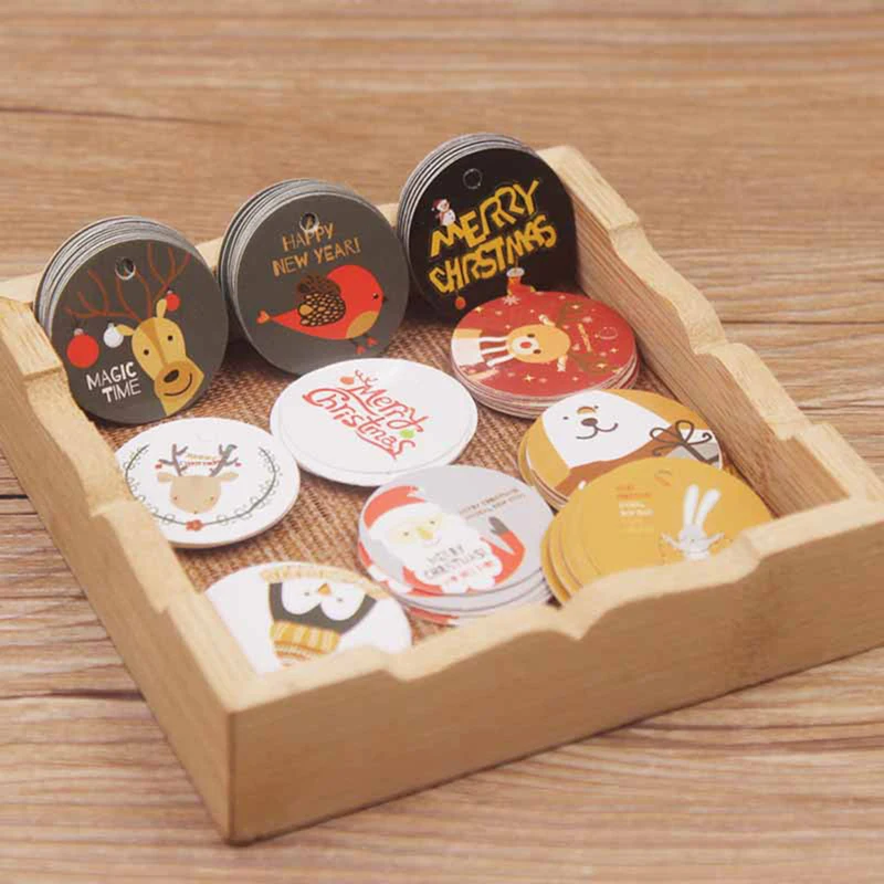 

100pcs/set DIY Kraft Tags Christmas Gift Tags Kraft Paper Tag Label Hang tag