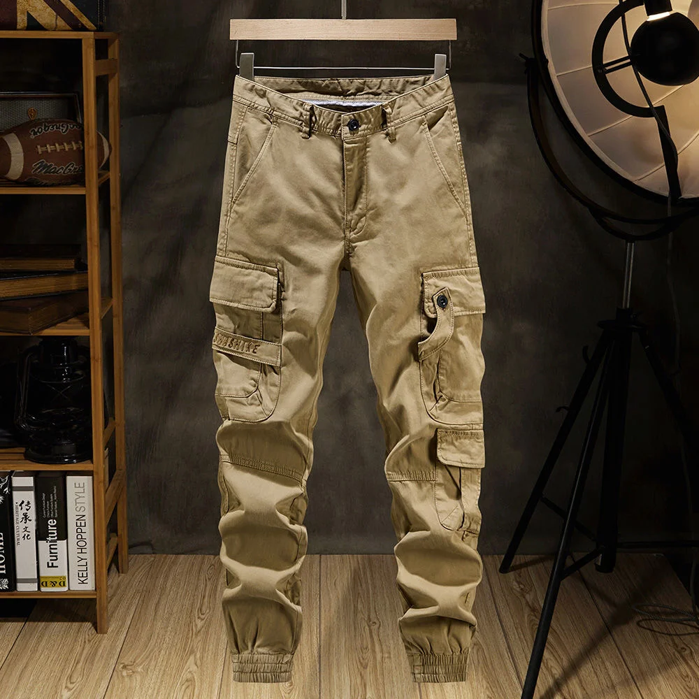 

Autumn and winter fashion washing trend new letter embroidery high quality men's slim fit pants