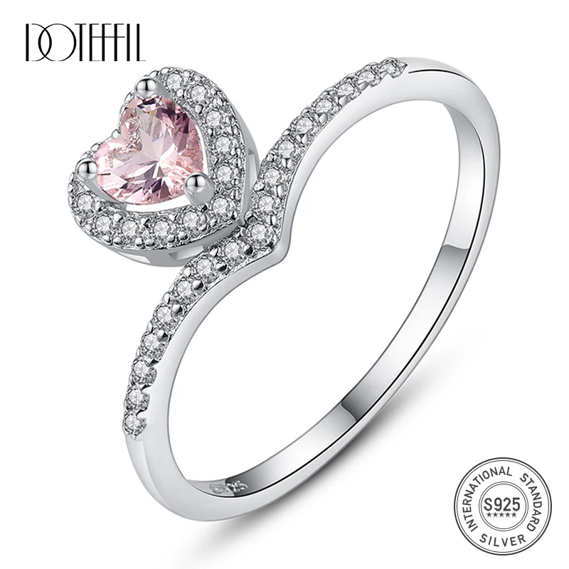 

DOTEFFIL, новинка, большое сердце, топаз, драгоценный камень, кольца для женщин, помолвка, свадьба, хорошее ювелирное изделие, Aneis De Prata Bijoux Femme, под...