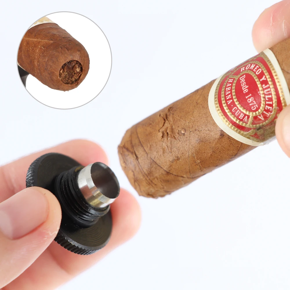 GALINER Metal Cigar Holder Pocket Black Zinc Alloy Travel Ashtray Portable Outdoor Stand W Punch Cutter | Дом и сад