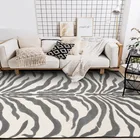 Модный современный европейский и американский серый и белый тигровый узор для спальни, гостиной, кухни, напольный коврик, ковер