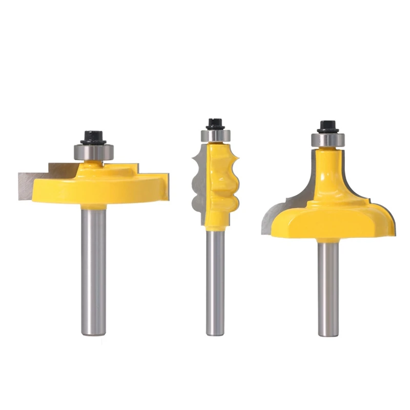 

HLZS-3Pcs 8Mm Shank Picture Frame / Molding Router Bit - Large Trimming Wood Milling Cutter For Woodwork Cutter Power Tools