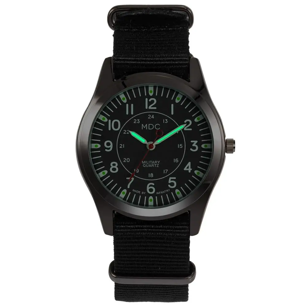 Часы наручные MDC мужские в стиле милитари Спортивные Светящиеся темноте красные