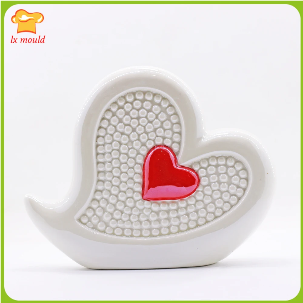 

2021 New Peach Heart Shaped Silicone Mold Soap Candle Making Decoration Tools Valentine's Day Gift Mould