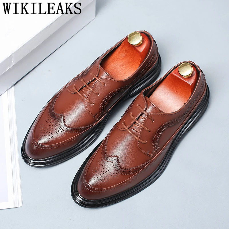 

Brogues Oxford Shoes For Men Black Vintage Shoes Men Brown Dress Mens Italian Leather Shoes Sepatu Formal Pria Erkek Ayakkabi