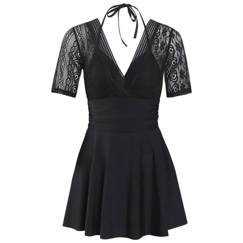 

One-Piece Swimsuit Women Covering Belly, Thin and Conservative Little Xiangfeng Hot Spring Vacation Swimsuit 2021