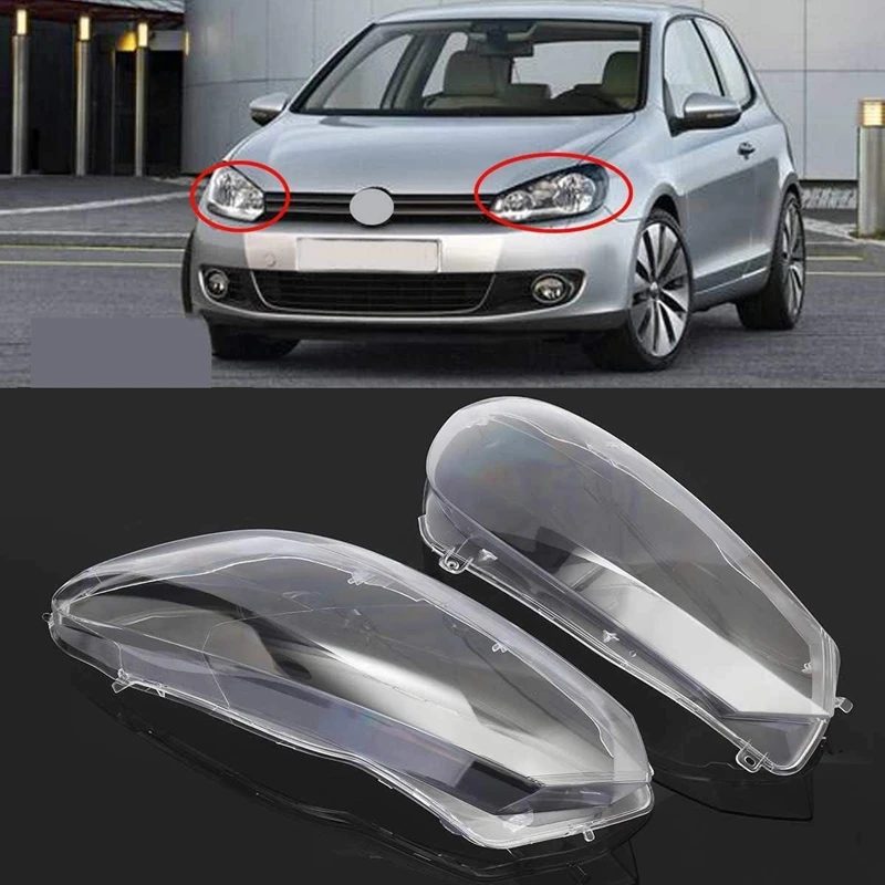 

Car Headlight Headlamp Lens Lamp Cover Lampshade for Golf 6 MK6 R 2009-2012