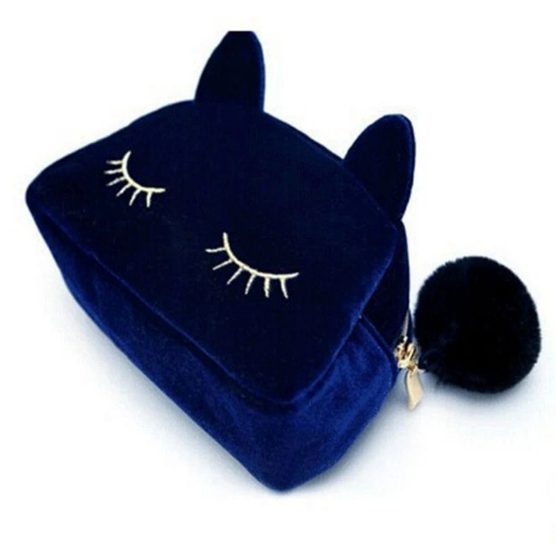 Большой черный чехол карандаш Kawaii Cat Карандаш для девочек милый плюшевый пенал