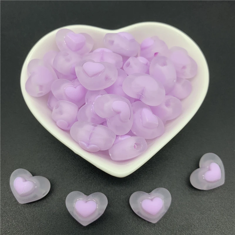 Бусины акриловые в форме сердца для изготовления ювелирных изделий 15 шт./лот 17 мм