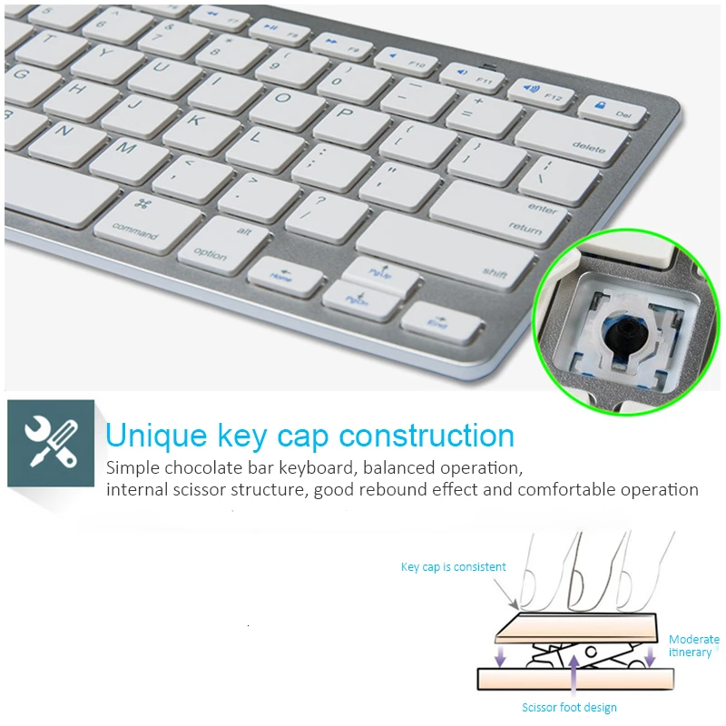 Беспроводная Bluetooth-клавиатура CHYI 78 клавиш тонкий компьютер BT 3 0 клавиатура для Apple