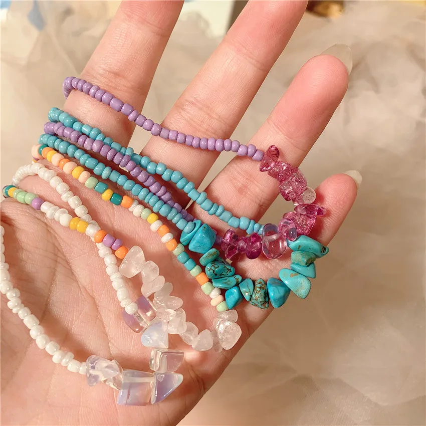 2021 Korean Irregular Beads Choker Necklace Simple Handmade Colorful Chocker | Украшения и аксессуары