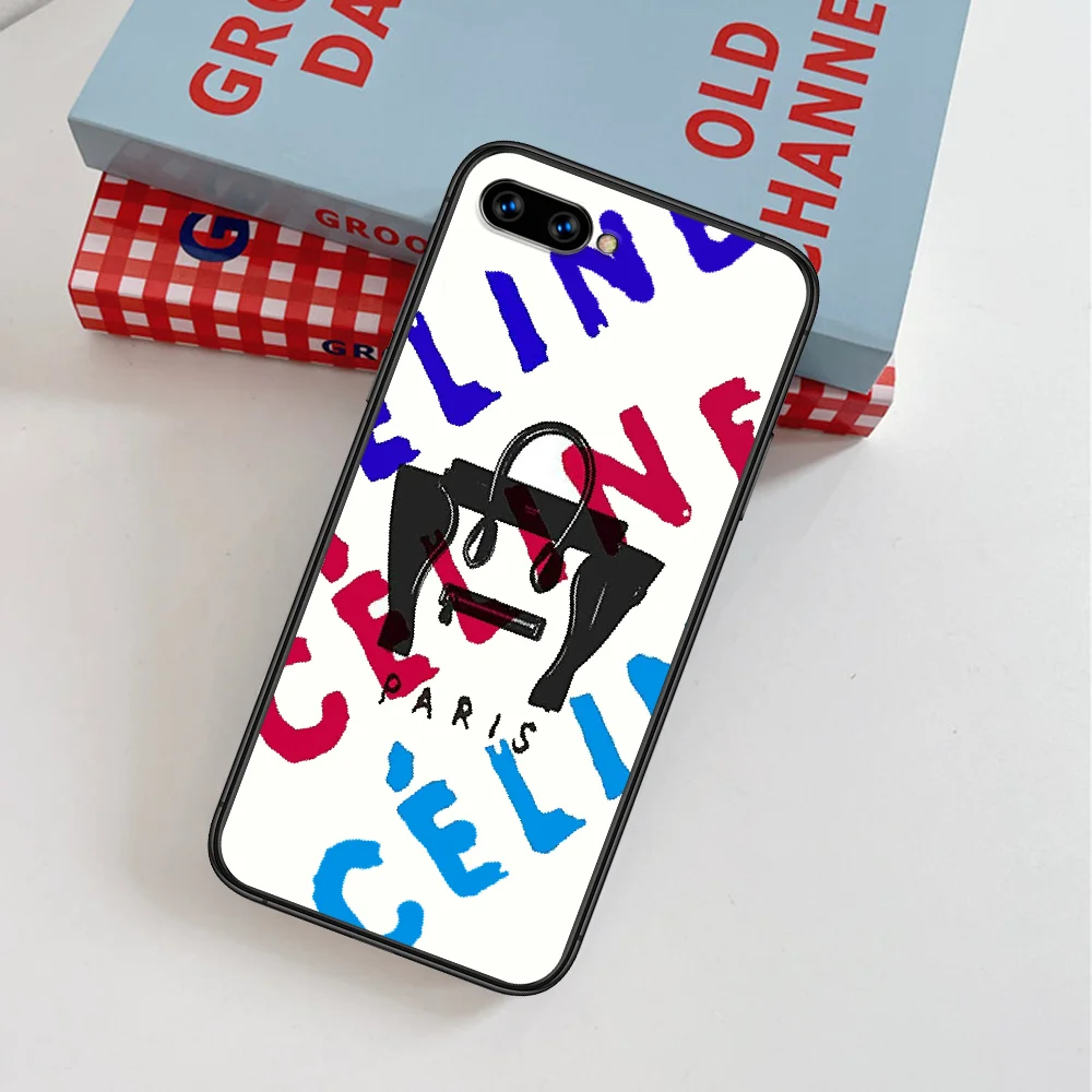 

Celin Fashion Luxury Brand Phone Case For Huawei Honor 6A 7A 7C 8 8A 8X 9 9X 10 10i 20 Lite Pro Play black Waterproof Silicone