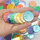 Счастливый пират золотые монеты пластиковый набор из 100, играть золотые сокровища в виде монет для игры P31B