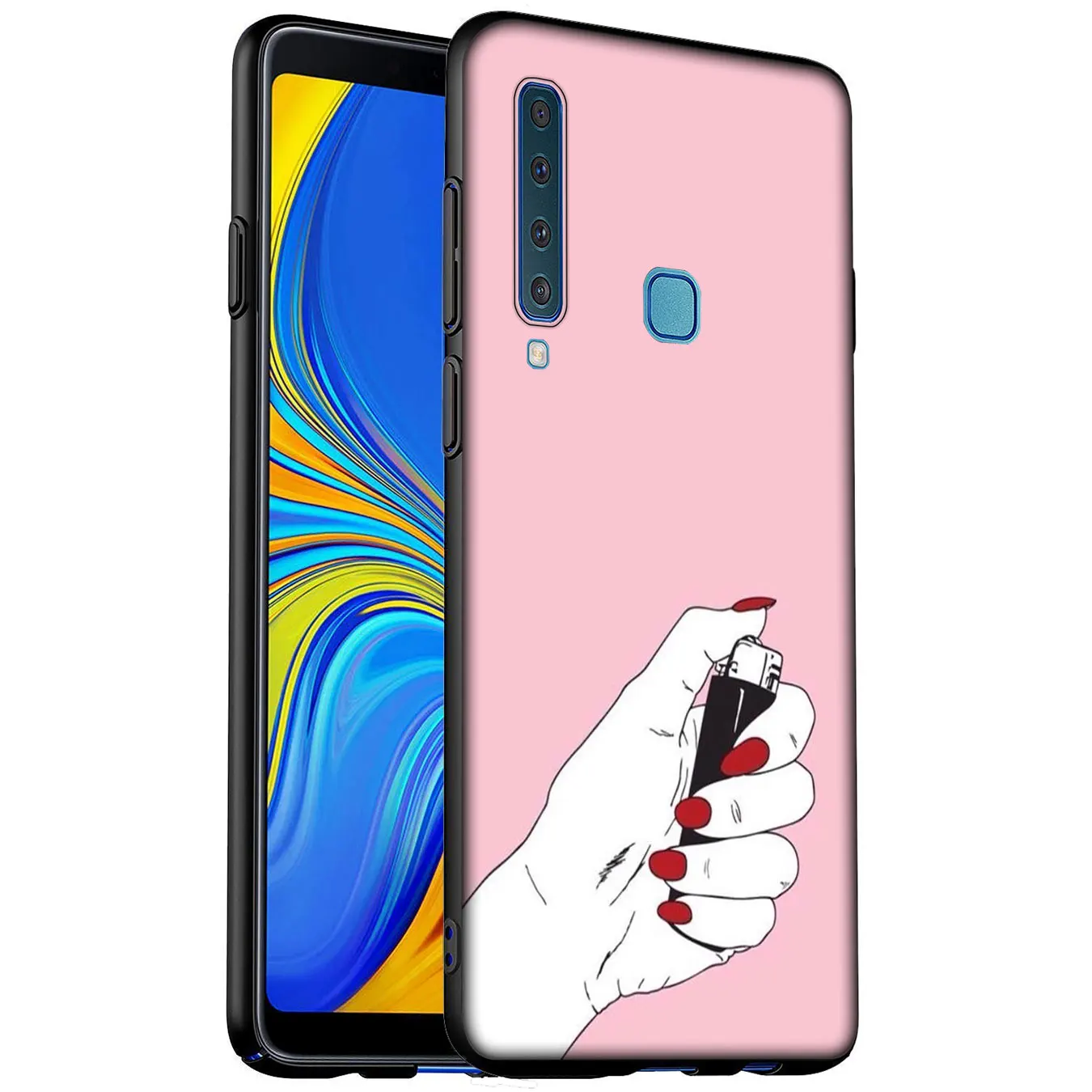 Best Friend Pink Hands Soft Silicone Phone Case for Samsung Galaxy A6 A7 A8 A9 2018 A3 A5 2016 2017 Note 9 8 10 Plus |