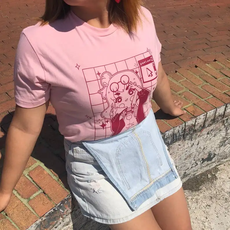 Япония волшебная девушка Трафаретный принт Harajuku футболка унисекс уличная мода