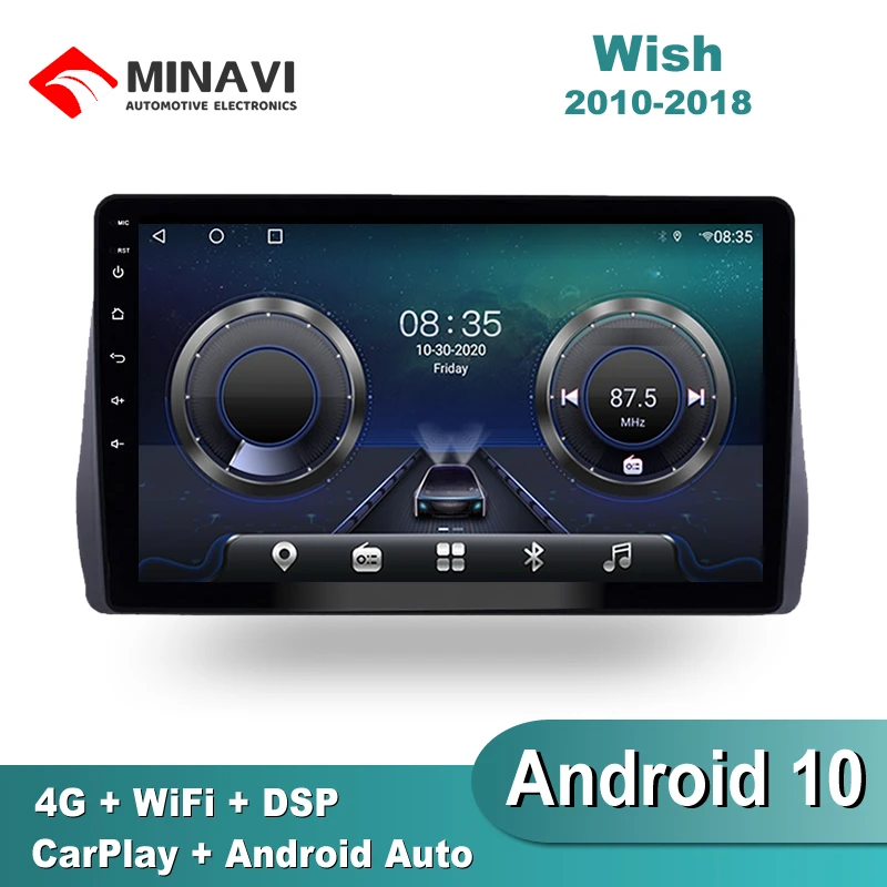 10-дюймовый Android 10 для TOYOTA WISH 2009-2015/2016/2017/2018 автомобильное радио мультимедиа