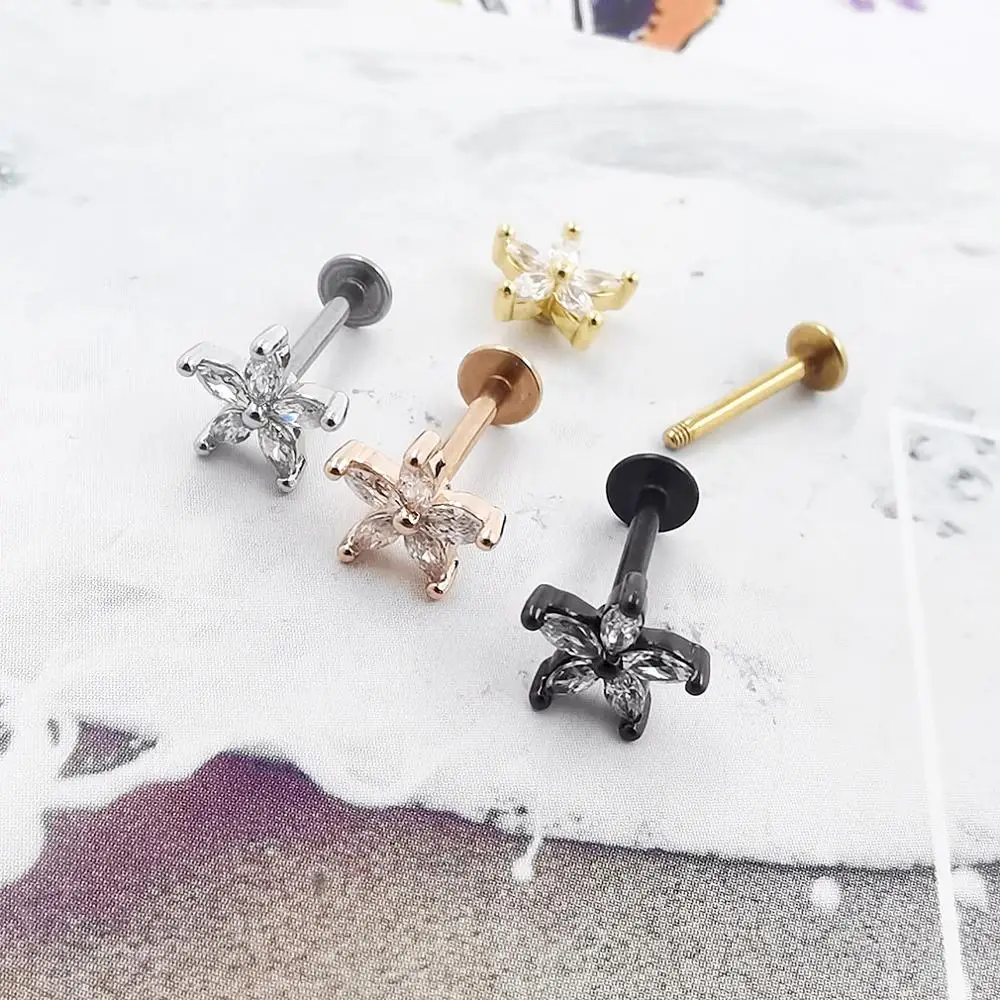 Серьги-гвоздики для губ из хирургической нержавеющей стали 16 г 6/8 мм | Украшения и