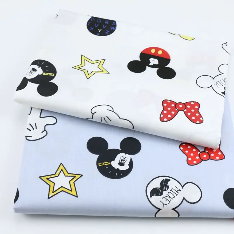 

100% Cotton Fabric for Children's Shirt Cute Mickey Twill Cloth high-grade doll cloth Make Bedding Quilt Decoration handmade