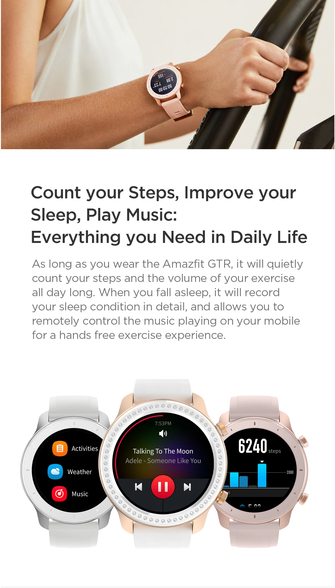 [Глобальная версия] AMAZFIT GTR умные часы 42 мм 5 АТМ водонепроницаемые gps ГЛОНАСС Bluetooth монитор сердечного ритма умные часы