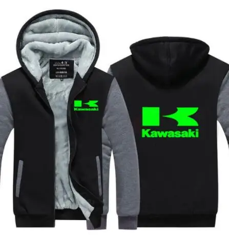 Мужские толстовки зимние утепленные мужские свитера Kawasaki для мужчин на молнии