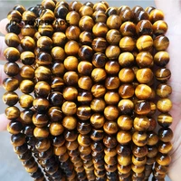 natural stone beads yellow tiger eye round loose spacer stone for jewelry making bracelet diy accessories needlework findings