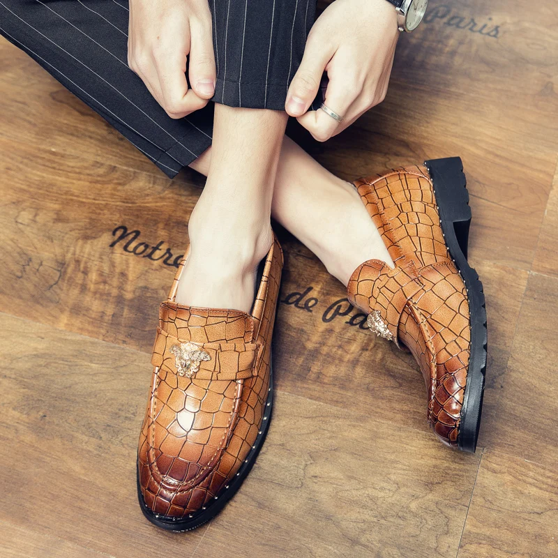 Туфли мужские рабочие большого размера оксфорды кожа без застежки новая модель